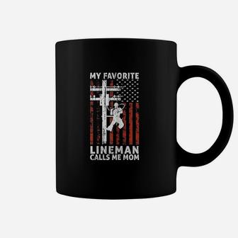 My Favorite Lineman Calls Me Mom Coffee Mug - Seseable