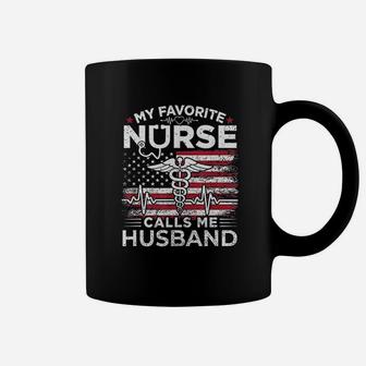 My Favorite Nurse Calls Me Husband Usa Flag Husband Gif Coffee Mug - Seseable