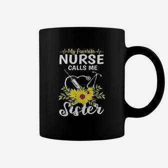 My Favorite Nurse Calls Me Sister Sunflower Gift Coffee Mug - Seseable