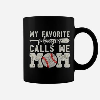 My Favorite Player Calls Me Mom Baseball Cheer Boy Coffee Mug - Seseable