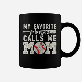 My Favorite Player Calls Me Mom Baseball Cheer Boy Mother Coffee Mug - Seseable