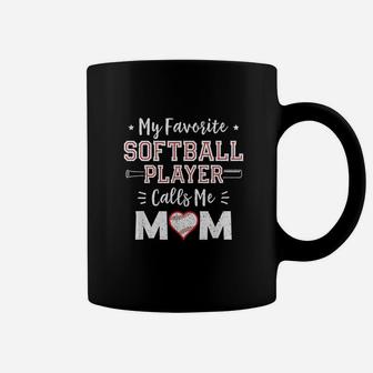 My Favorite Softball Player Calls Me Mom Mom Softball Coffee Mug - Seseable