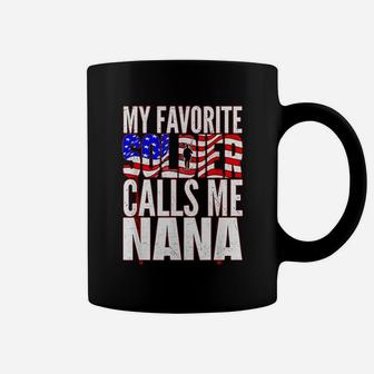 My Favorite Soldier Calls Me Nana Proud Army Grandma Gifts Coffee Mug - Seseable