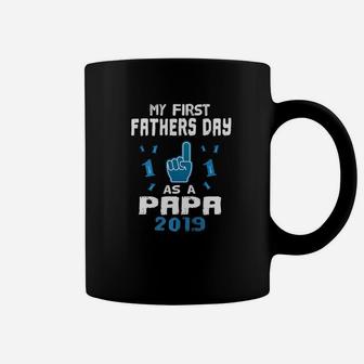 My First Fathers Day As A Papa New Grandpa 2019 Gifts Premium Coffee Mug | Seseable CA