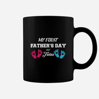My First Fathers Day Of Twins, dad birthday gifts Coffee Mug - Seseable