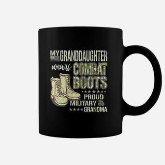My Granddaughter Wears Combat Boots Proud Military Grandma Coffee Mug - Seseable