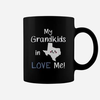 My Grandkids In Texas Love Me Grandma Grandpa State Coffee Mug - Seseable