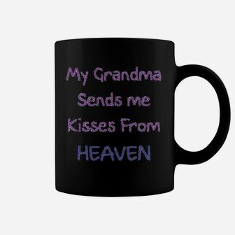 My Grandma Sends Me Kisses From Heaven Grandmother Coffee Mug - Seseable
