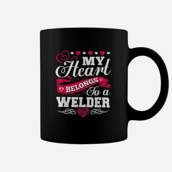 My Heart Belongs To A Welder For Wife Girlfriend Mom Coffee Mug - Seseable