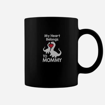 My Heart Belongs To Mommy Cute T-rex Love Mothers Day Kids Coffee Mug - Seseable