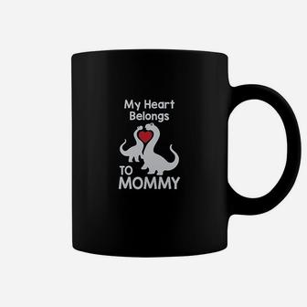 My Heart Belongs To Mommy Cute Trex Love Mothers Day Kids Coffee Mug - Seseable