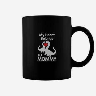 My Heart Belongs To Mommy Trex Love Coffee Mug - Seseable