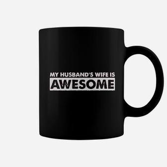 My Husbands Wife Is Awesome Funny Valentines Day Coffee Mug - Seseable