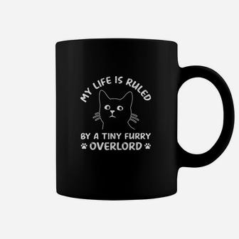 My Life Is Ruled By A Tiny Furry Overlord Funny Cat Vintage Coffee Mug - Seseable