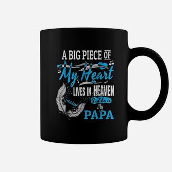 My Papa Lives In Heaven Memorial Day Papa Dad Grandpa Coffee Mug - Seseable