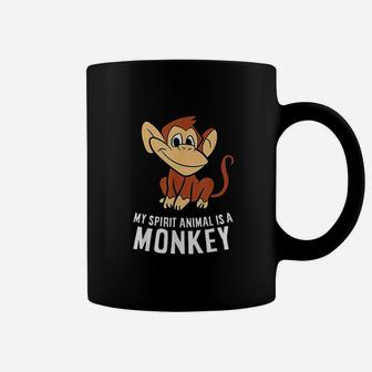 My Spirit Animal Is A Monkey Cute Monkey Lover Gift Coffee Mug - Seseable