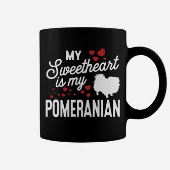 My Sweetheart Is My Pomeranian Valentine Dog Coffee Mug - Seseable