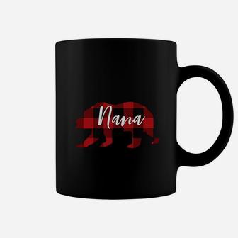 Nana Bear Grandma Christmas Plaid Coffee Mug - Seseable