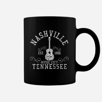 Nashville Tennessee Country Music City Guitar Gift Coffee Mug - Seseable