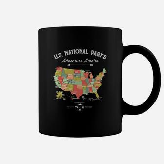 National Park Map Vintage T Shirt - All 59 National Parks Coffee Mug | Seseable CA