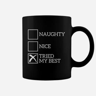 Naught Nice Tried My Best Christmas Coffee Mug - Seseable