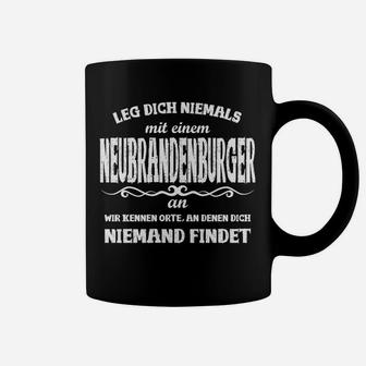 Neubrandenburger Warnung Schwarzes Tassen, Humorvolles Design - Seseable