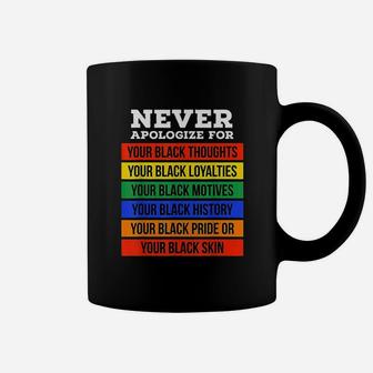 Never Apologize For Your Blackness Black History Month Coffee Mug - Seseable