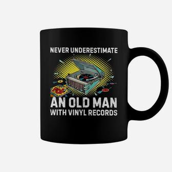 Never Underestimat An Old Man With Vinyl Records Coffee Mug - Seseable