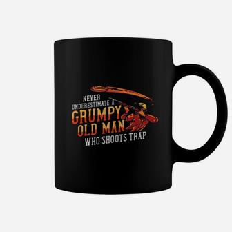 Never Underestimate A Drumpy Old Man Who Shoots Trap Coffee Mug - Seseable
