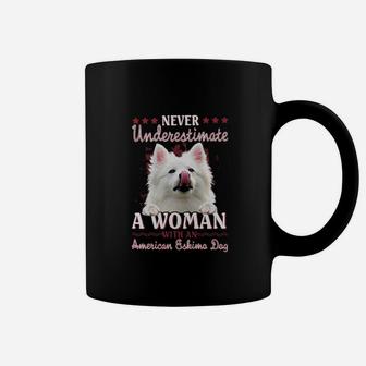 Never Underestimate A Woman With An American Eskimo Dog Coffee Mug - Seseable