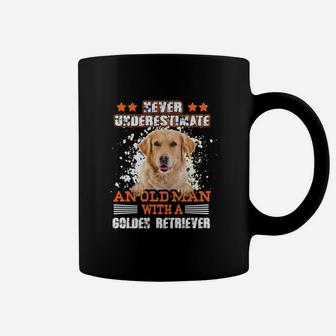 Never Underestimate An Old Man With A Golden Retriever Coffee Mug - Seseable
