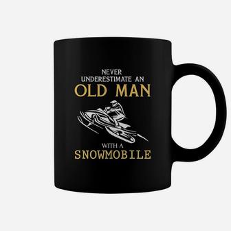 Never Underestimate An Old Man With A Snowmobile Coffee Mug | Seseable UK