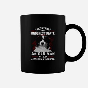 Never Underestimate An Old Man With An Australian Shepherd Coffee Mug - Seseable