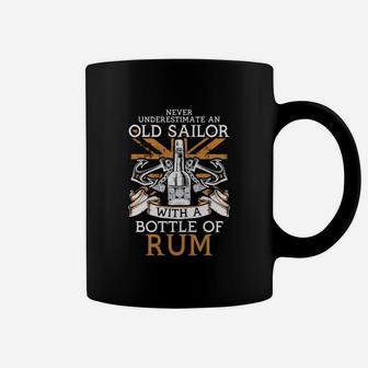 Never Underestimate An Old Sailor With A Bottle Of Rum Coffee Mug - Seseable