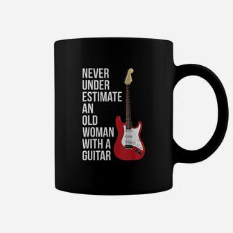 Never Underestimate An Old Woman With A Guitar Coffee Mug - Seseable