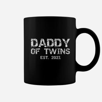 New Twin Dad Gift For Fathers Day Daddy Of Twins Est 2021 Coffee Mug - Seseable