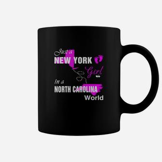 New York Girl In North Carolina Coffee Mug - Seseable