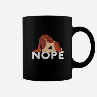 Nope Lazy Basset Hound Dog Lover Gift Coffee Mug - Seseable
