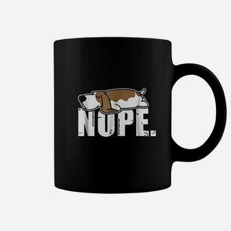 Nope Lazy Basset Hound Dog Sleeping Funny Dog Lovers Coffee Mug - Seseable