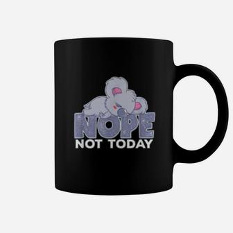 Nope Not Today Sleeping Koala Bear Animal Coffee Mug - Seseable