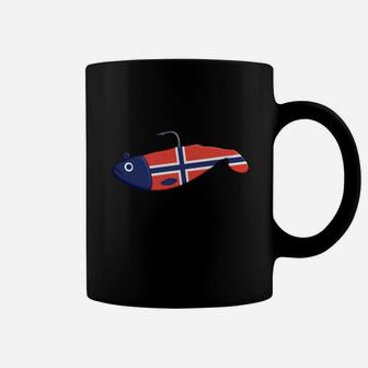 Norwegischer Flaggenfisch Schwarzes Tassen, Spezielles Design Tee - Seseable