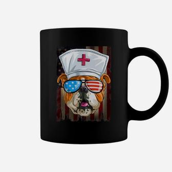 Nurse Bulldog 4th Of July Funny Men Women Gift Coffee Mug - Seseable