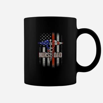 Nurse Dad Proud Patriotic American Healthcare Fathers Gift Coffee Mug - Seseable