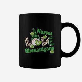 Nurses Shenanigans St Patricks Day Irish Gnome Coffee Mug - Seseable