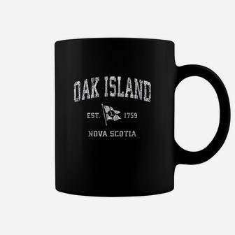 Oak Island Canada Vintage Nautical Boat Anchor Flag Sports Coffee Mug - Seseable