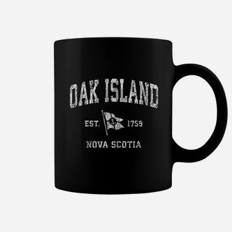 Oak Island Canada Vintage Nautical Boat Anchor Flag Sports Coffee Mug - Seseable