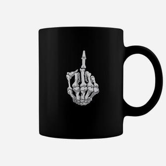 Off Halloween Skeleton Middle Finger Coffee Mug - Seseable