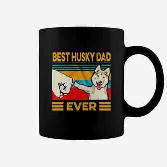 Official Best Husky Dad Ever Vintage Shirt Coffee Mug - Seseable