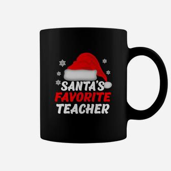 Official Santa’s Favorite Teacher Funny Christmas Women Gift Sweater Coffee Mug - Seseable