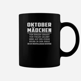 Oktober Mädchen Tassen – Schwarzes Tee mit Stolz Spruch für Geburtstag - Seseable